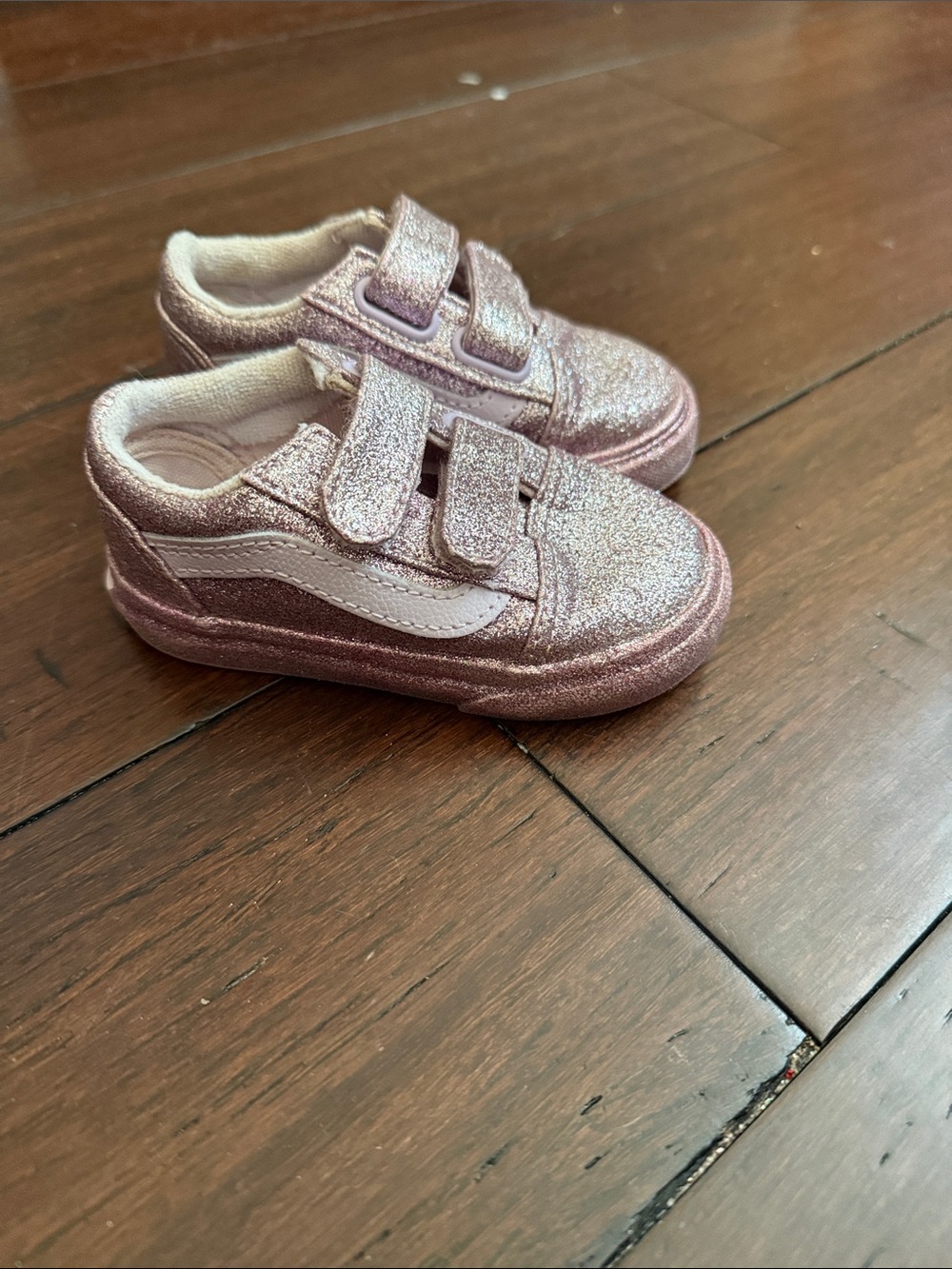 Toddler pink glitter  vans size 5